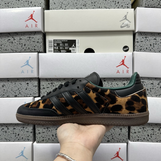 Adidas Samba - Black Green Leopard