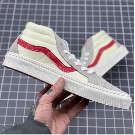 Vans Sk8-Mid Reissue - Marshmallow/Racing Red