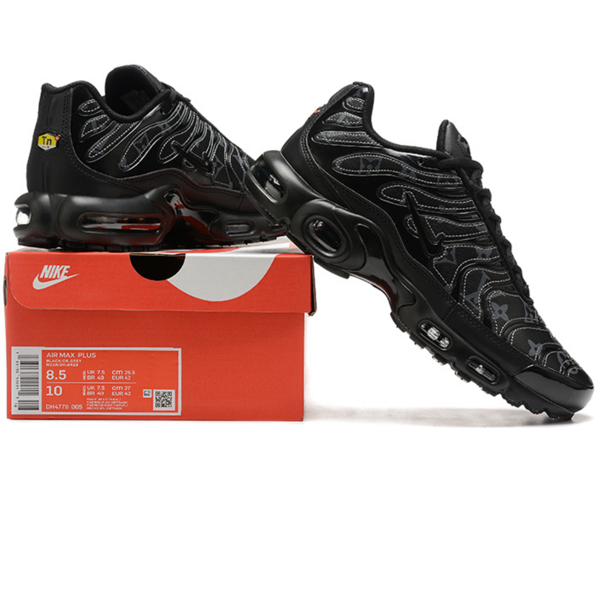 Nike Air Max Plus - Louis Vuitton Triple Black Monogram Custom