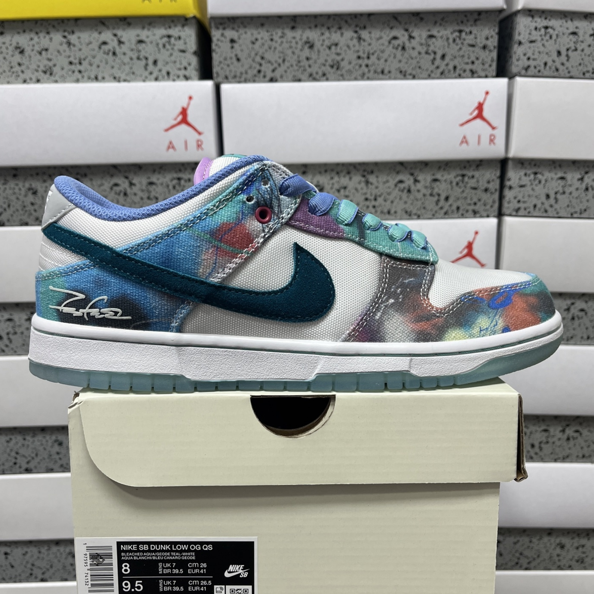 Futura Laboratories X Nike SB Dunk Low - Bleached Aqua