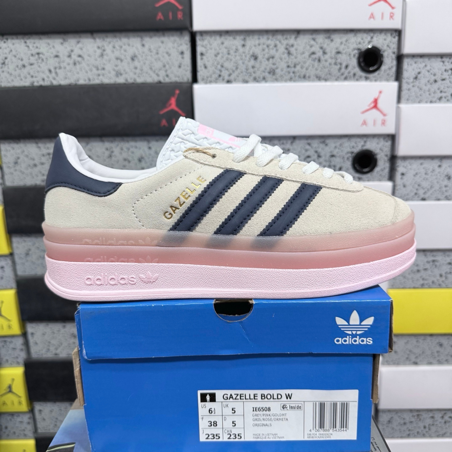 Adidas Gazelle Bold - Grey Pink Gold Metallic
