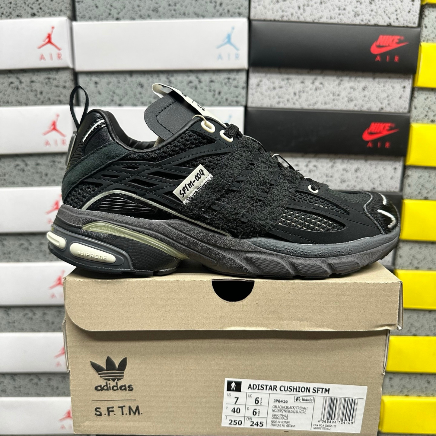 SFTM x Adidas Adistar Cushion - Core Black/Core Black/Cream White