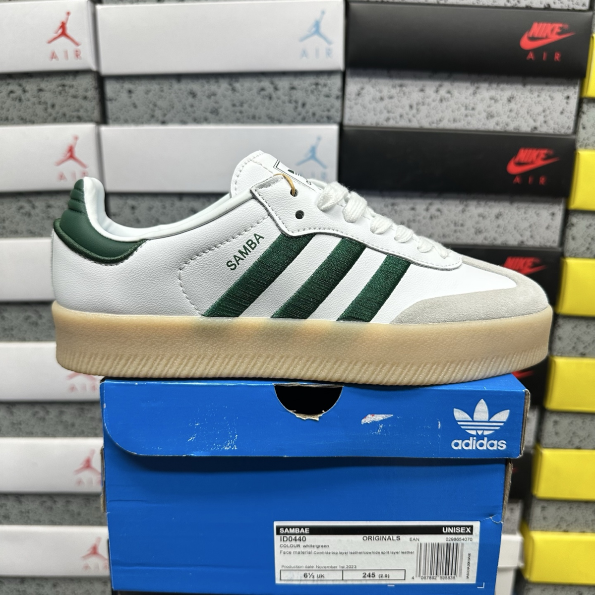 Adidas Samba - Cloud White Collegiate Green