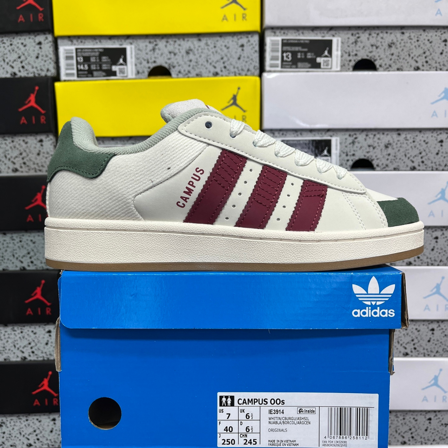 Adidas Campus 00's - Cloud White Burgundy