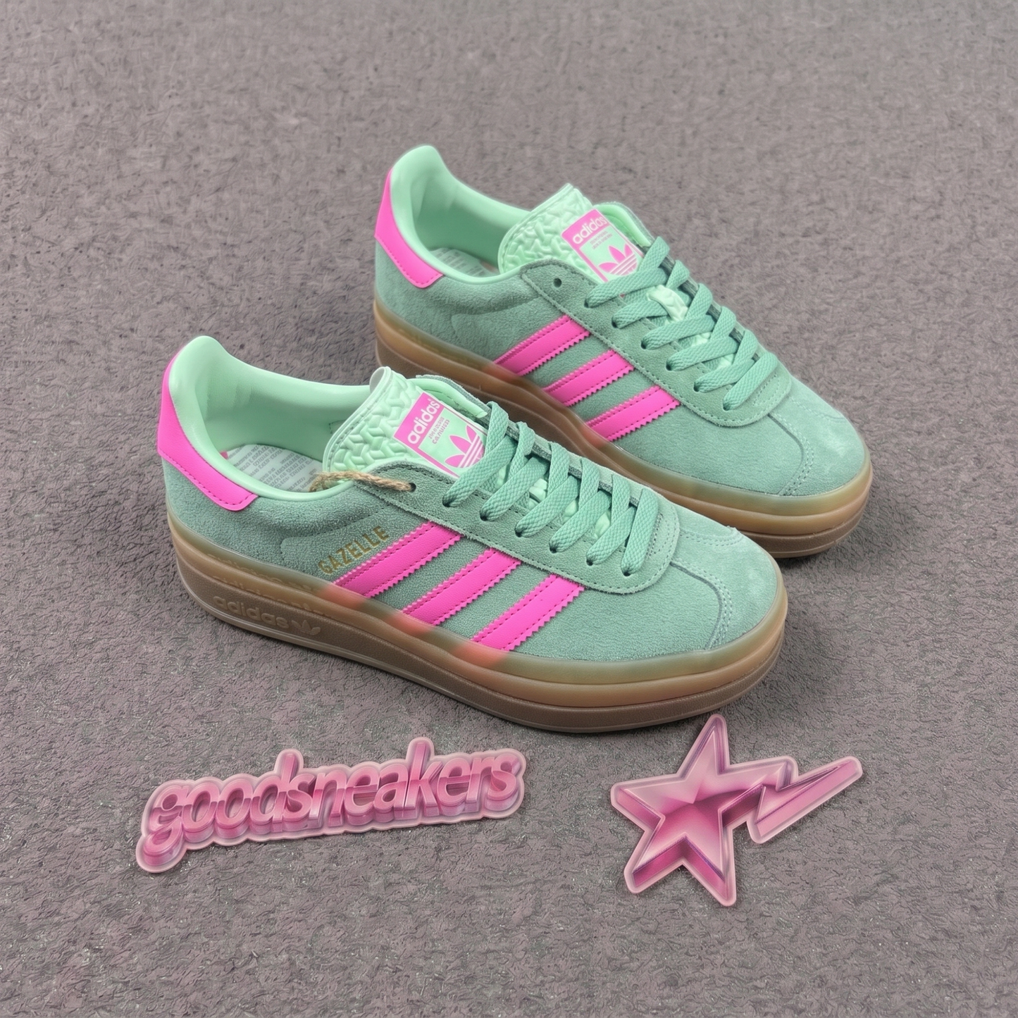 Adidas Gazelle Bold - Green Pink Brown