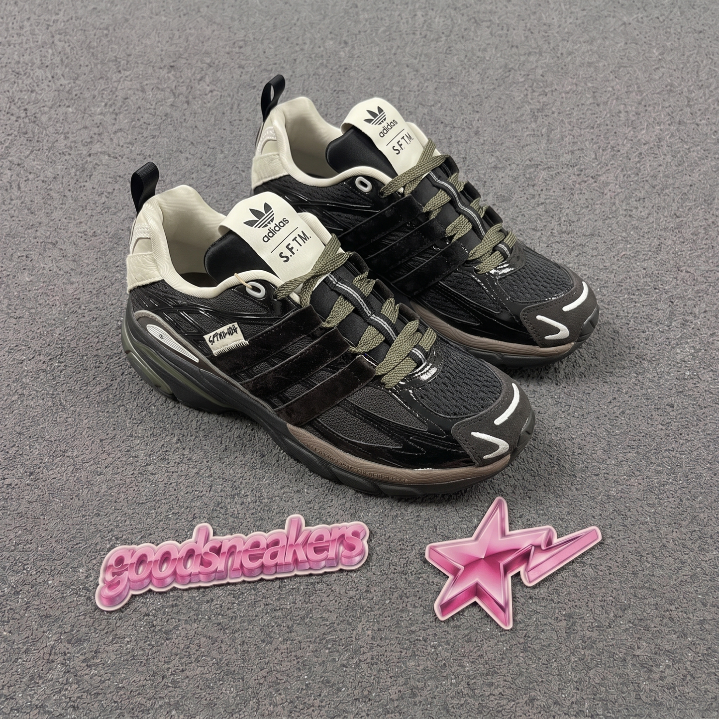 SFTM x Adidas Adistar Cushion - Core Black/Dark Brown