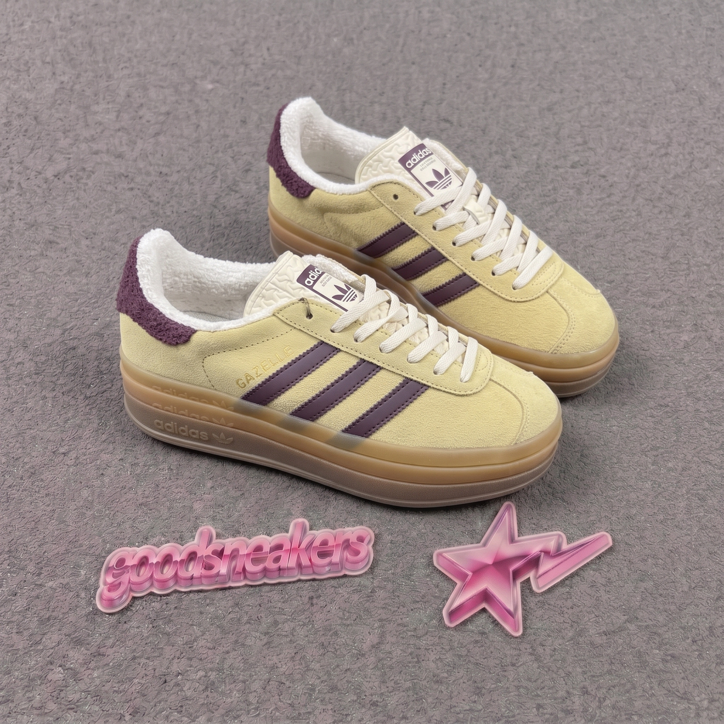 Adidas Gazelle Bold - Almost Yellow Maroon