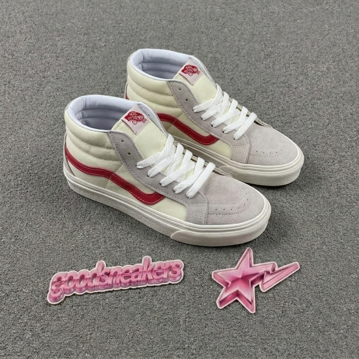 Vans Sk8-Mid Reissue - Marshmallow/Racing Red