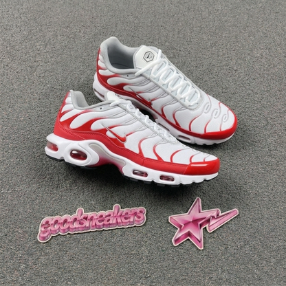 Nike Air Max Plus - White University Red Wolf Grey