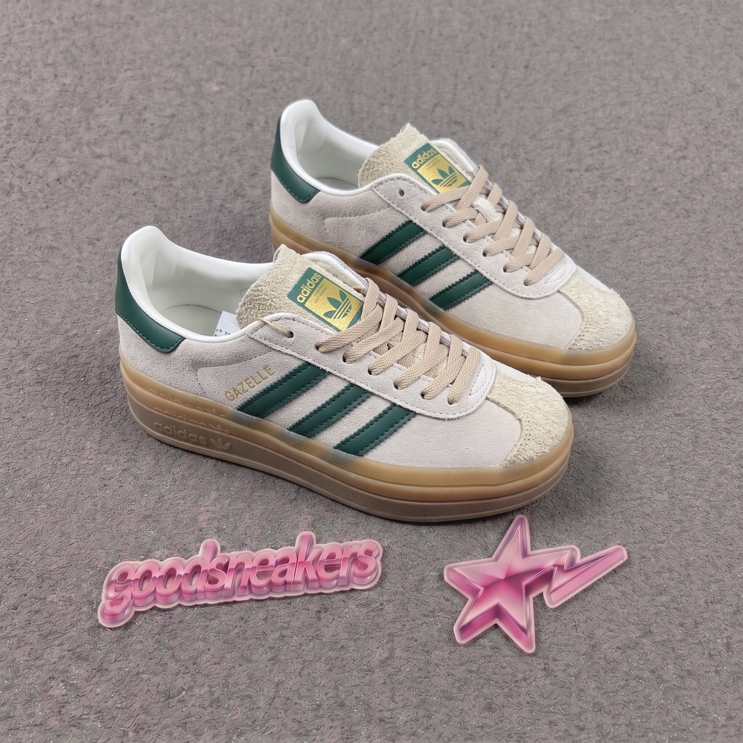 Adidas Gazelle Bold - Wonder White Collegiate Green