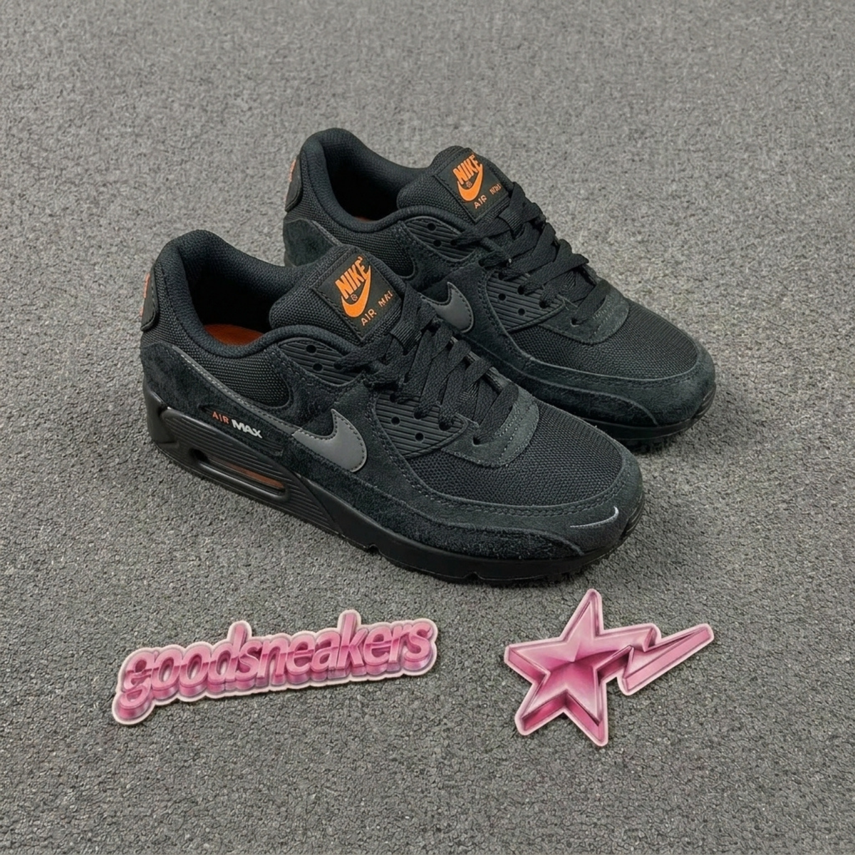 Nike Air Max 90 - Black Metallic Cool Grey Orange