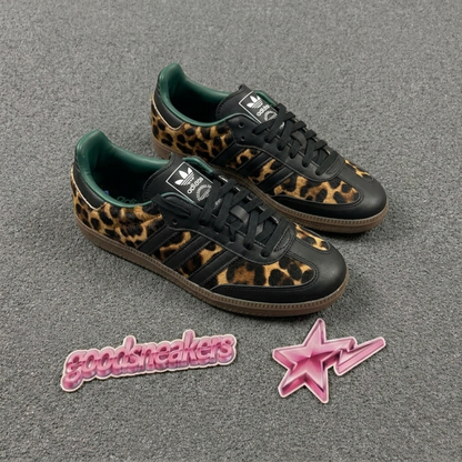 Adidas Samba - Black Green Leopard