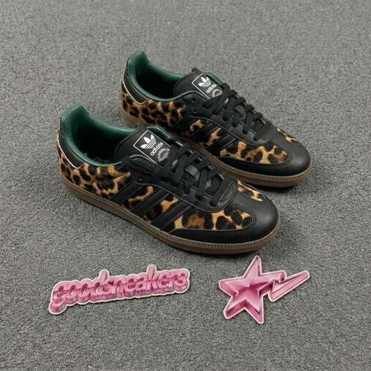 Adidas Samba - Black Green Leopard