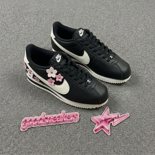Nike Cortez Leather Florette - Black Pink Rise