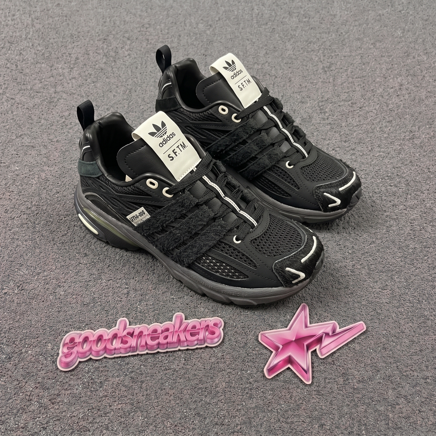 SFTM x Adidas Adistar Cushion - Core Black/Core Black/Cream White