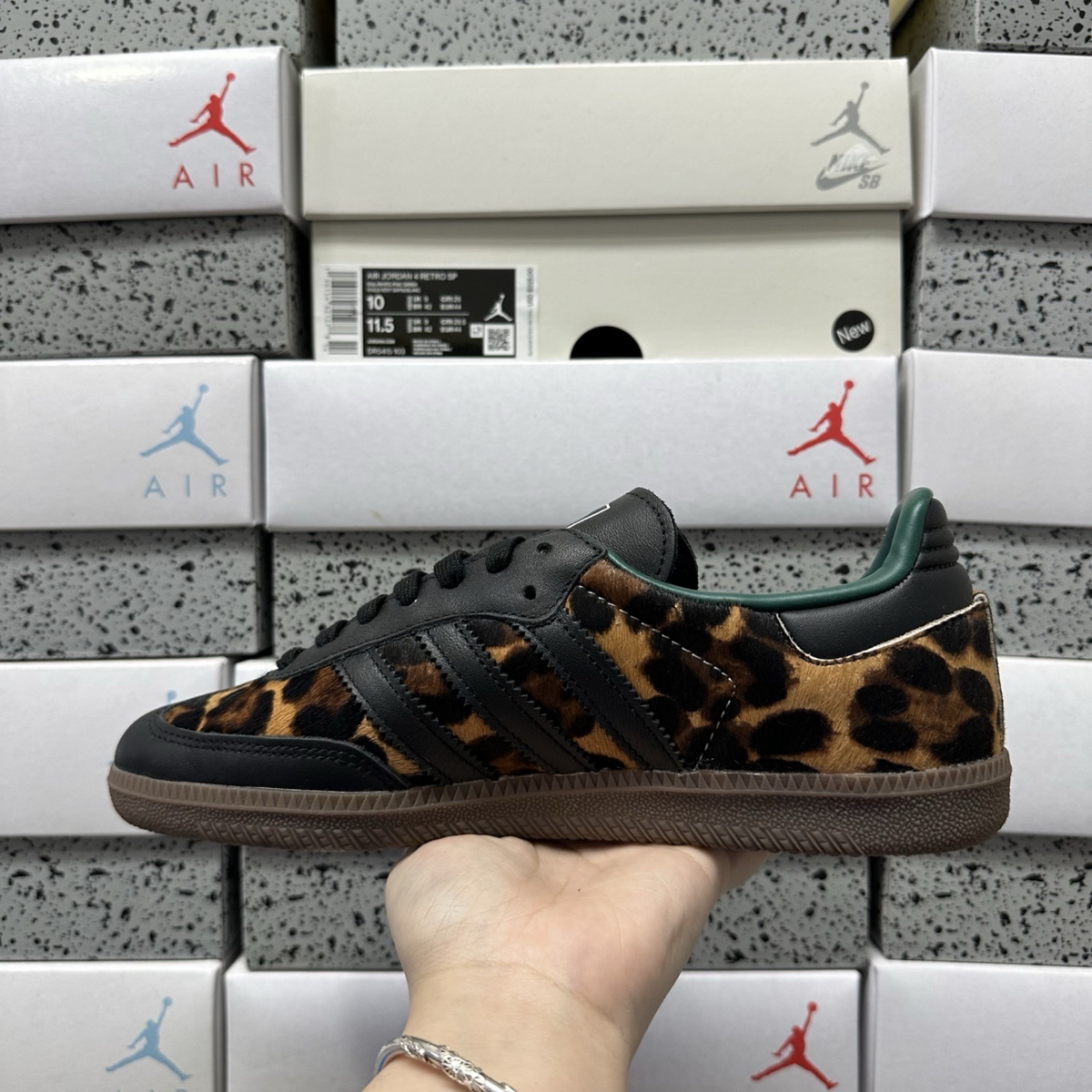 Adidas Samba - Black Green Leopard