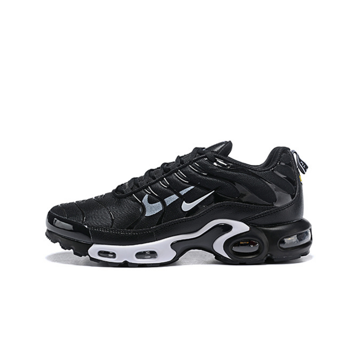Nike Air Max Plus - Black White Swoosh Print