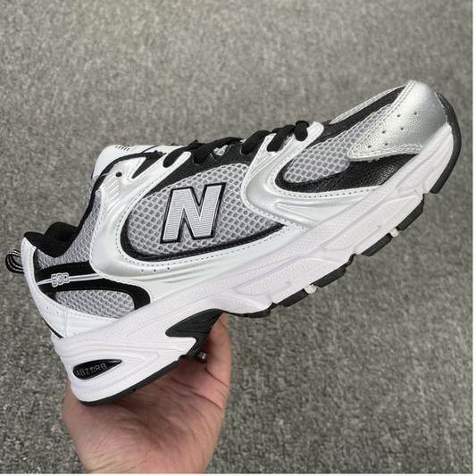 New Balance 530 - White Silver Metallic Black