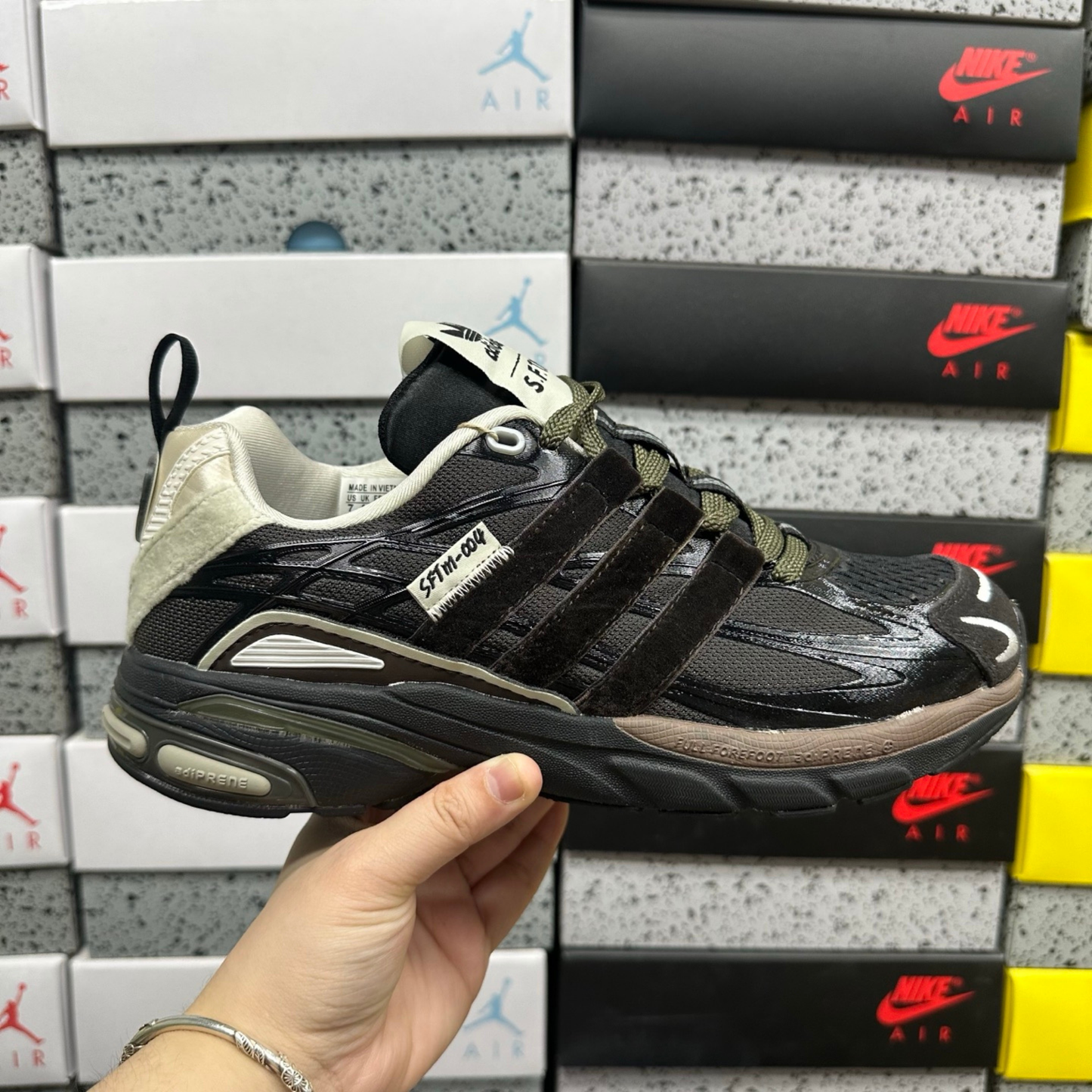 SFTM x Adidas Adistar Cushion - Core Black/Dark Brown
