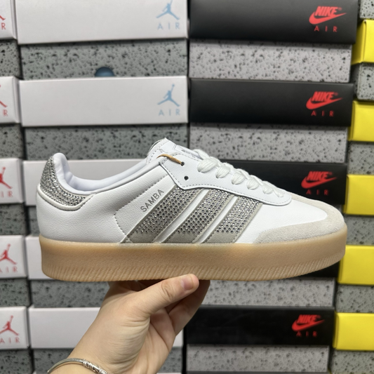 Adidas Samba - Crystal White Silver Metallic