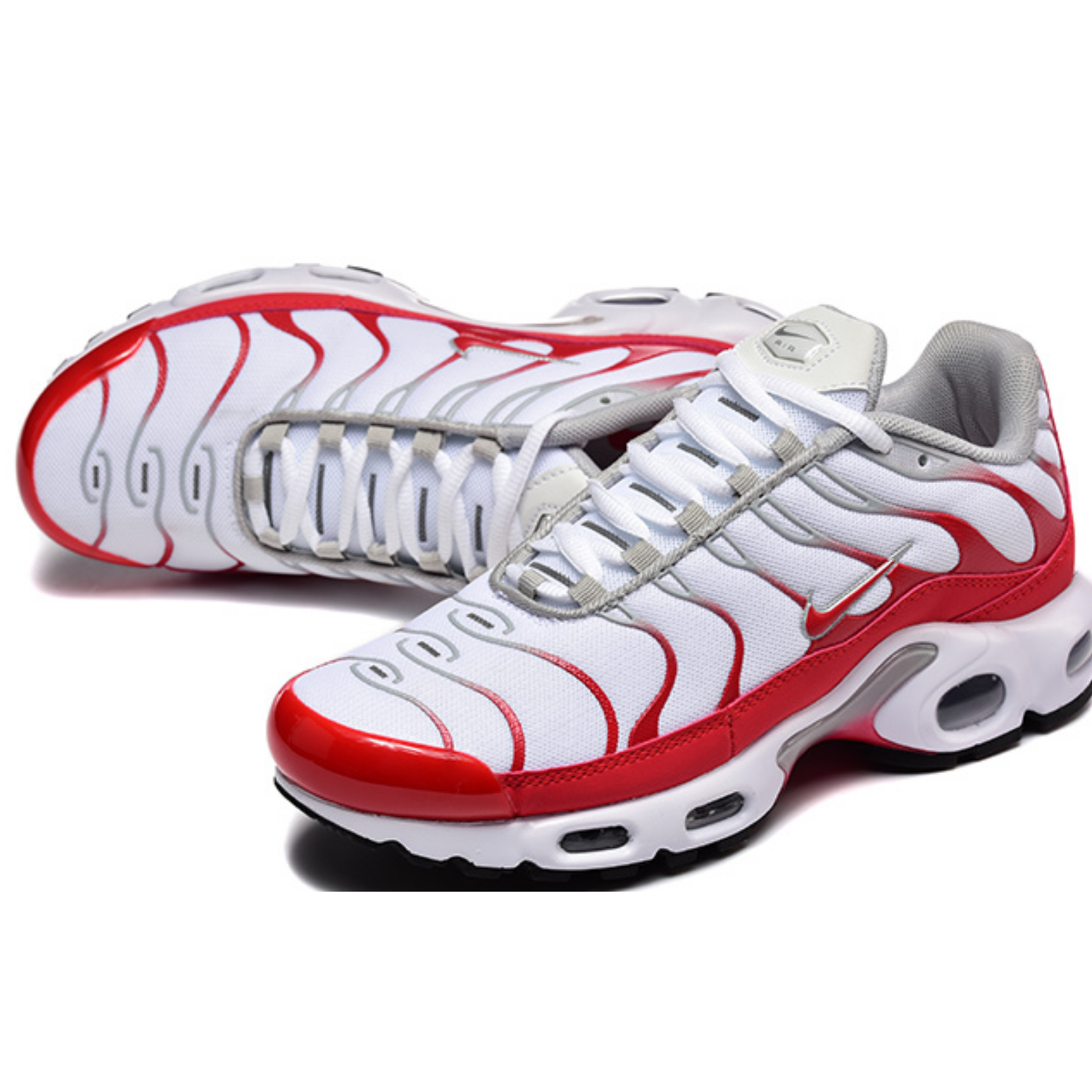 Nike Air Max Plus - White University Red Wolf Grey