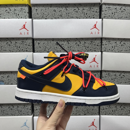 Off-White X Nike SB Dunk Low - University Gold