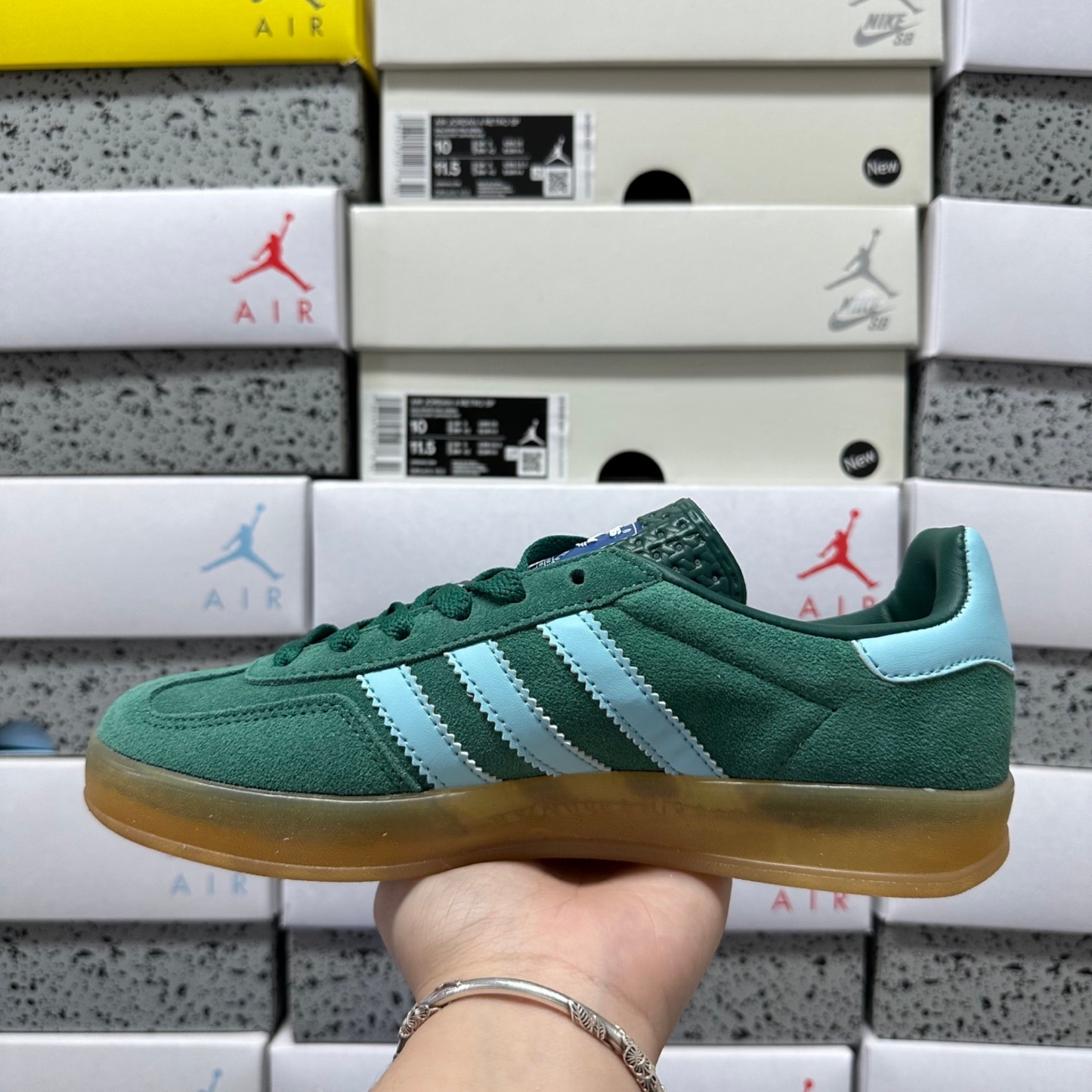 Adidas Gazelle Indoor - Collegiate Green / Blue Dawn