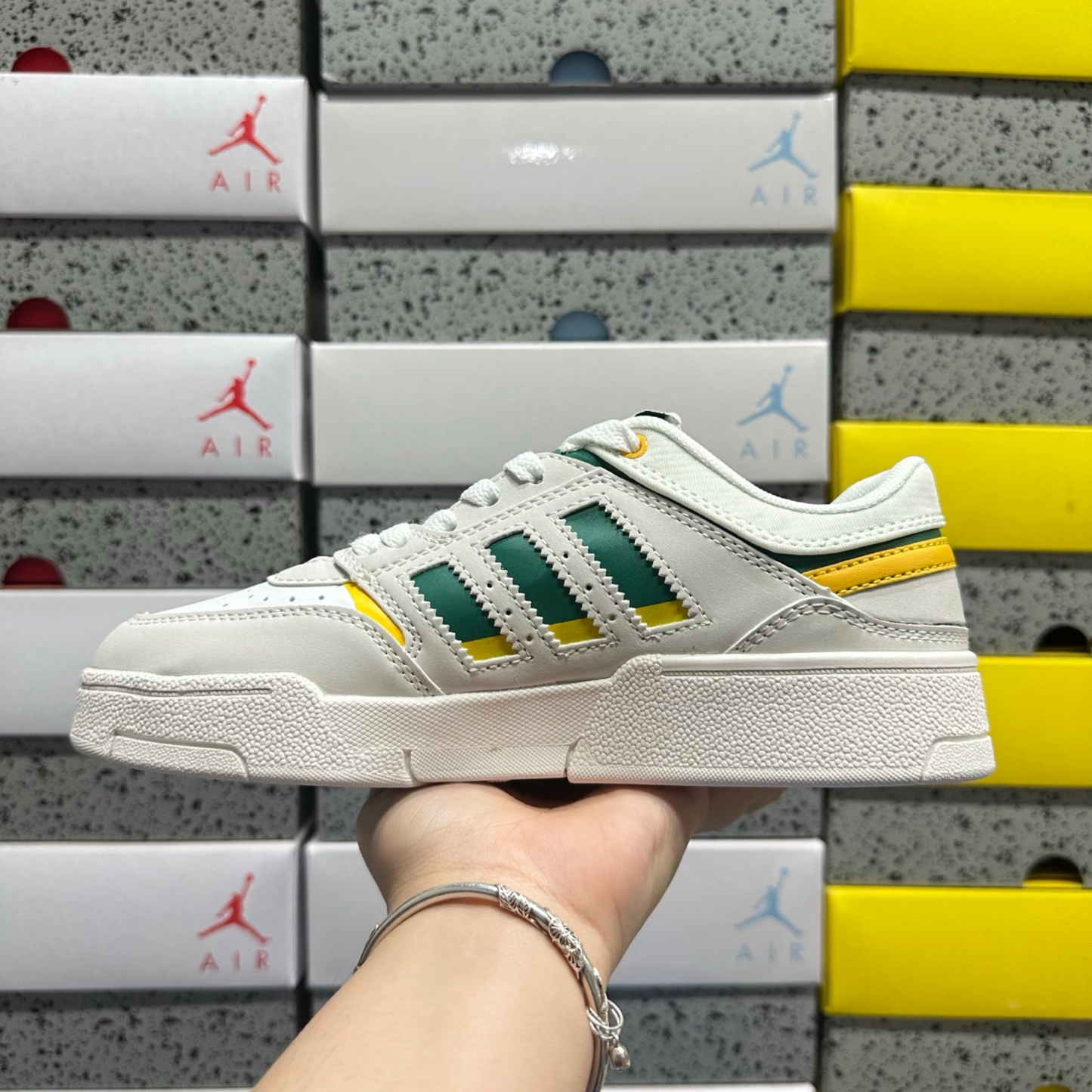 Adidas Drop Step Low - Grey White Green Yellow
