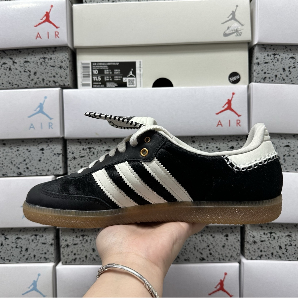 Wales Bonner x Adidas Samba - Pony Tonal Core Black