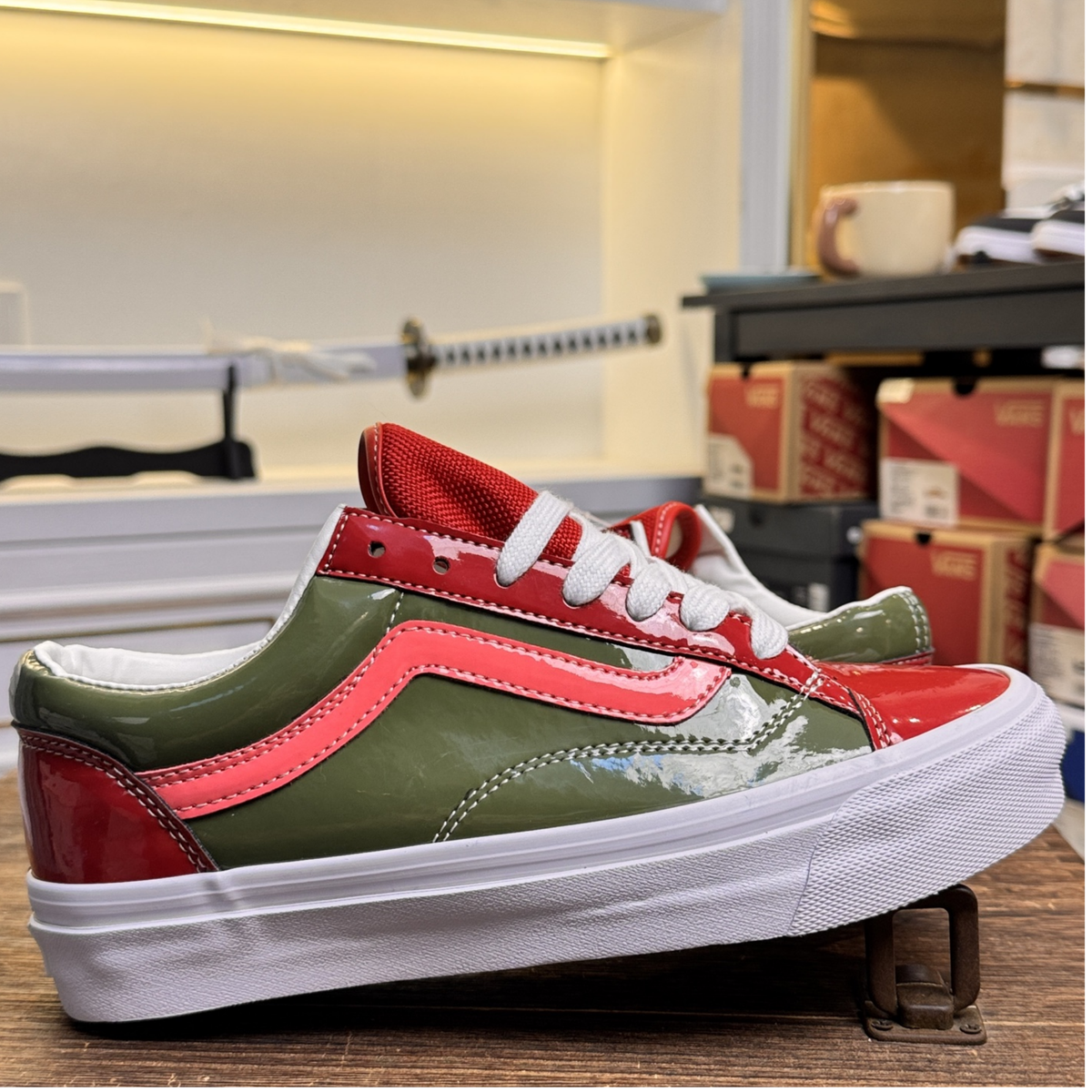 Vans LX Old Skool 36 Patent Leather - Bordeaux Olive