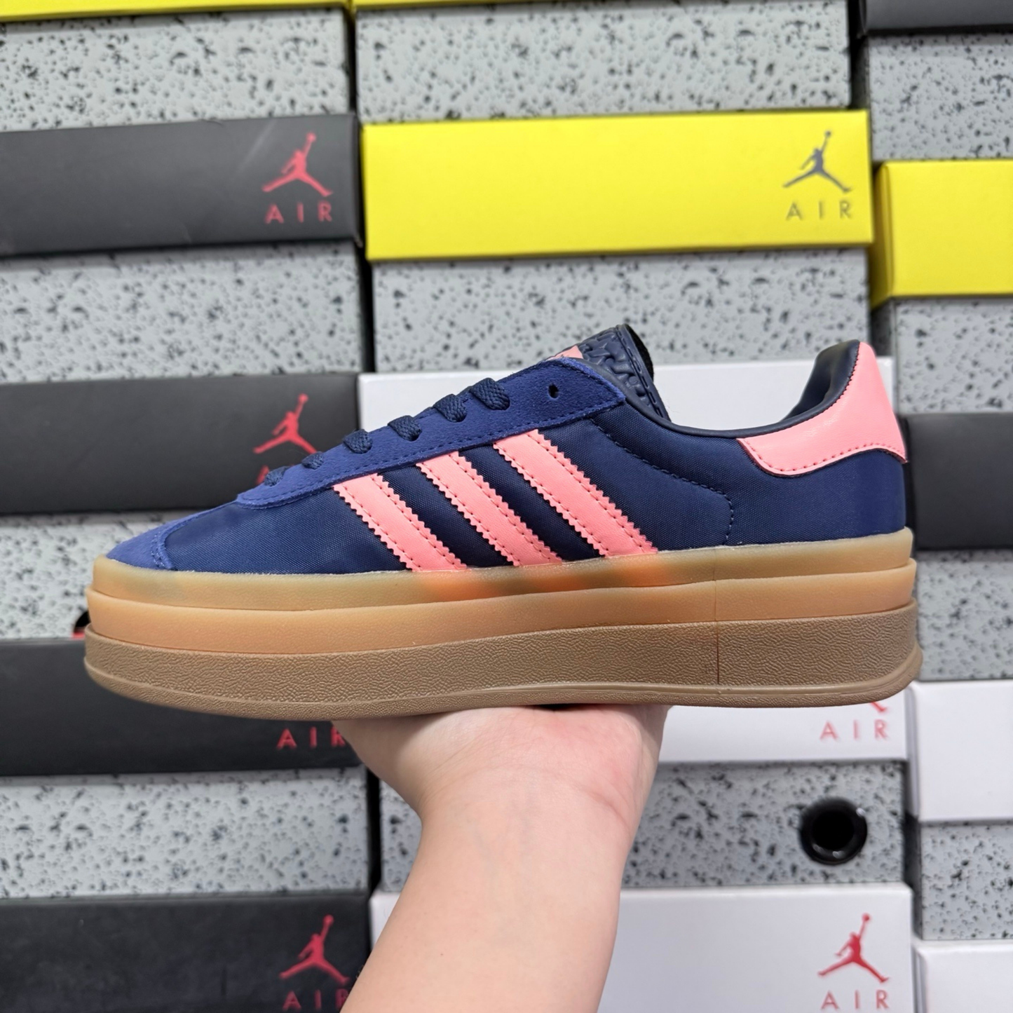 Adidas Gazelle Bold - Dark Blue Pink Brown
