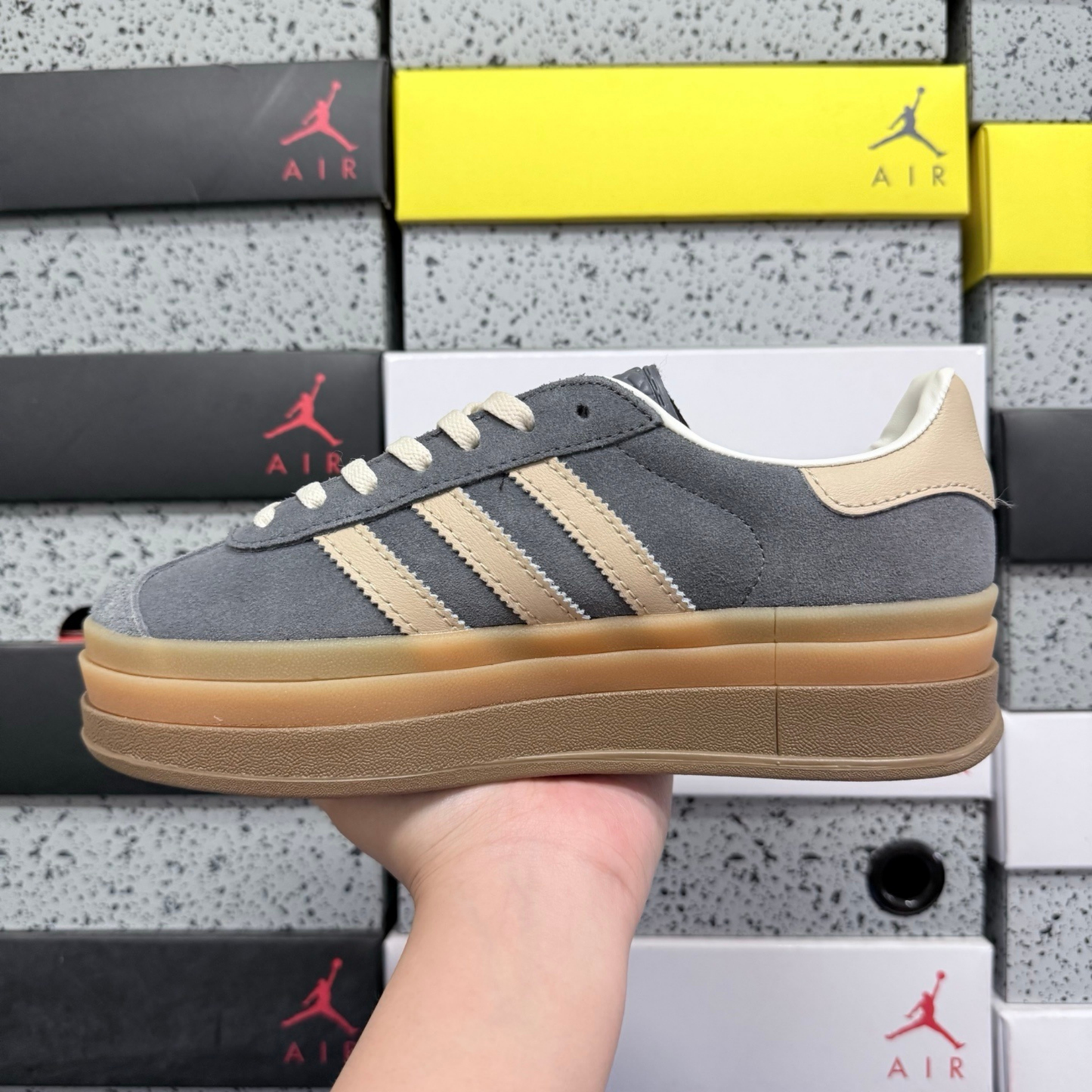 Adidas Gazelle Bold - Grey Brown Green