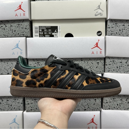 Adidas Samba - Black Green Leopard