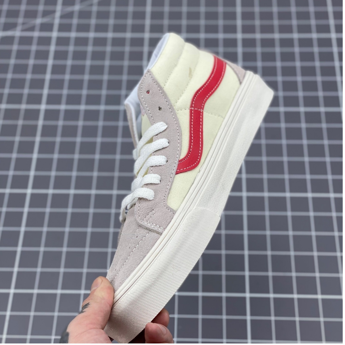 Vans Sk8-Mid Reissue - Marshmallow/Racing Red