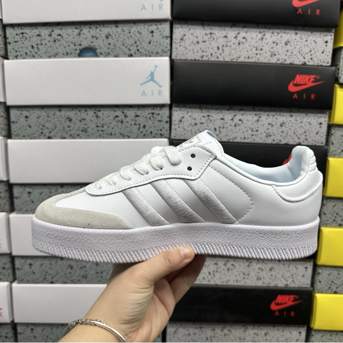 Adidas Samba - Cloud White Silver Metallic