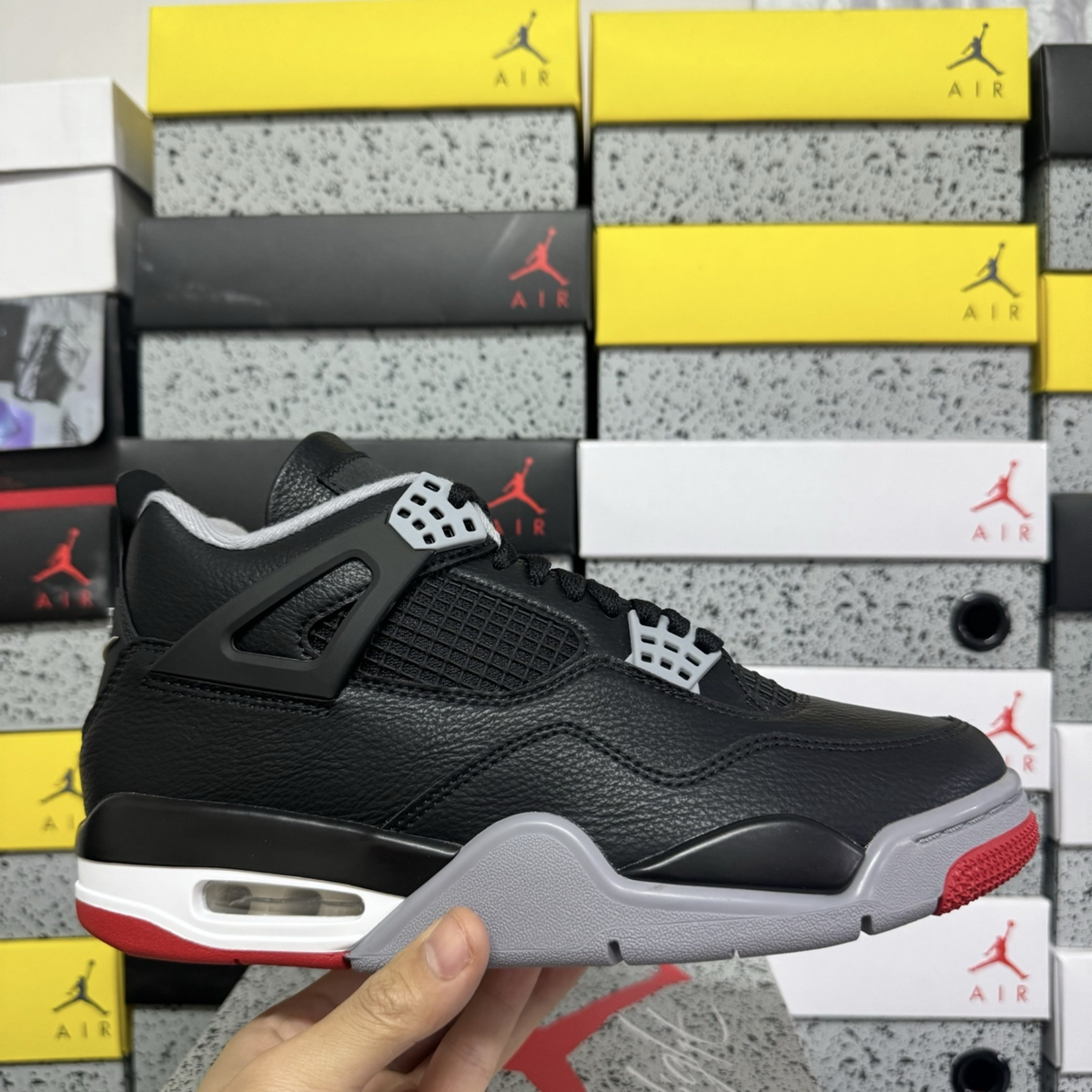 Air Jordan 4 Retro - Bred Reimagined [Tumbled Leather]