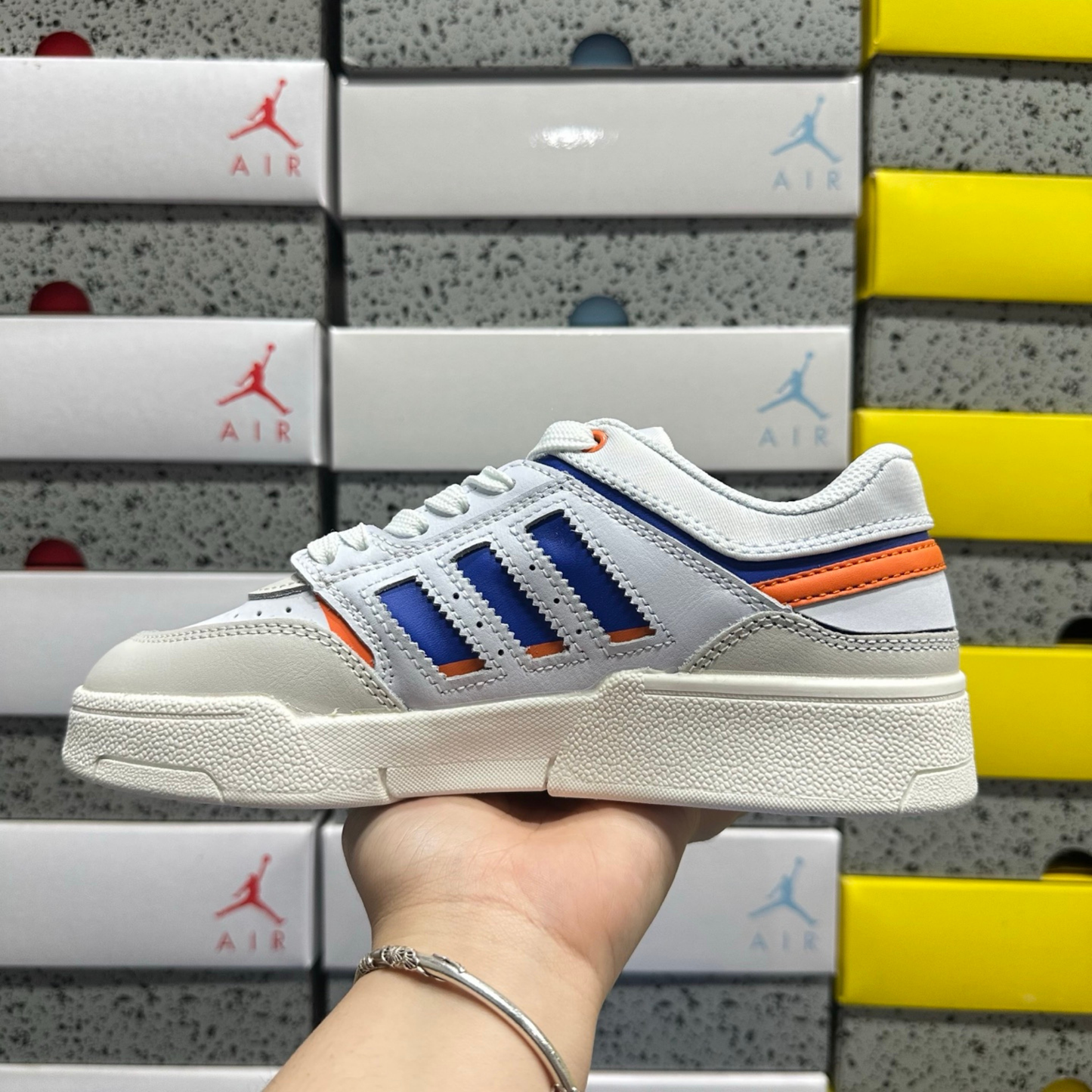 Adidas Drop Step Low - White Blue Orange