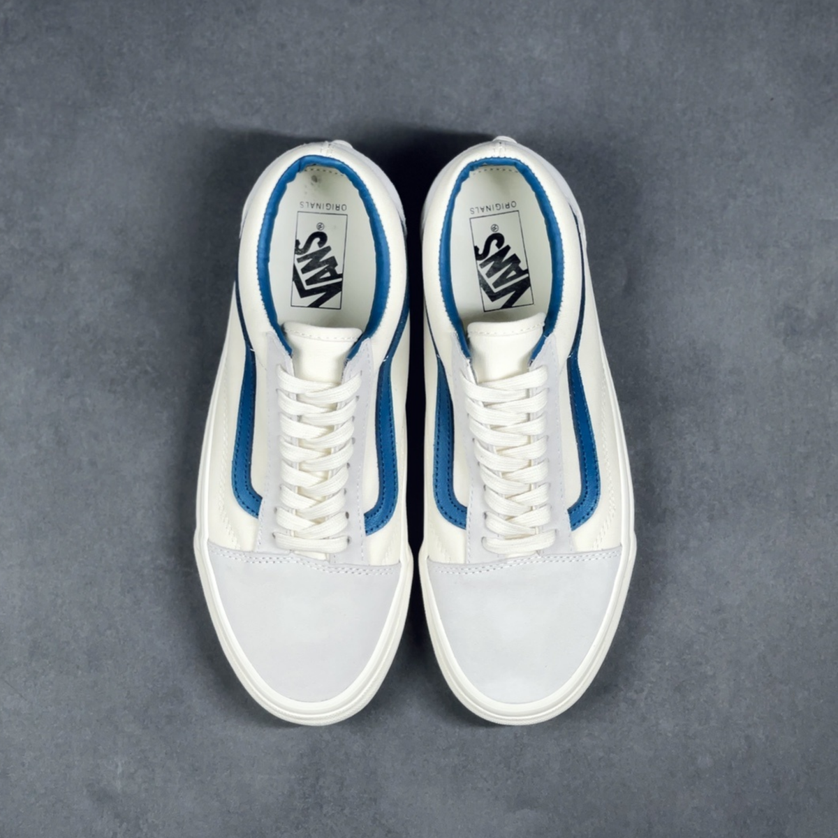 Vans Old School Leather - White/Blue