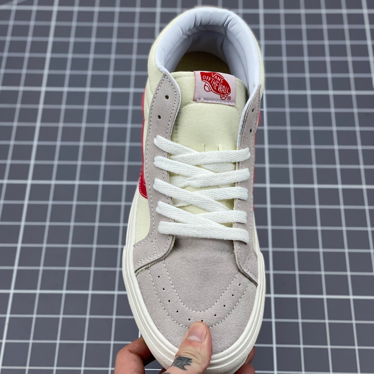 Vans Sk8-Mid Reissue - Marshmallow/Racing Red