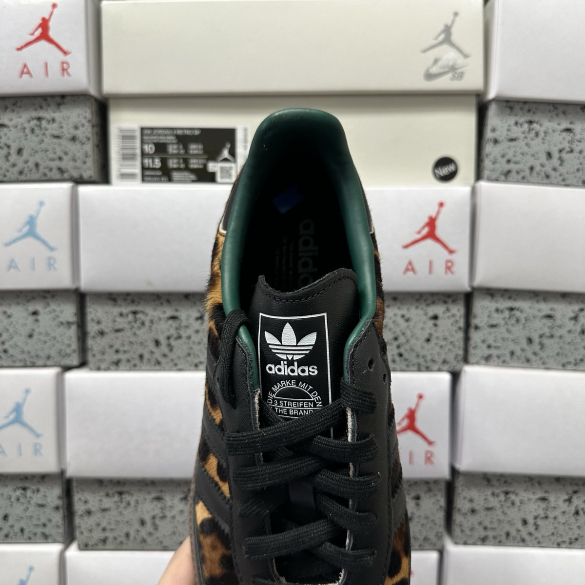 Adidas Samba - Black Green Leopard