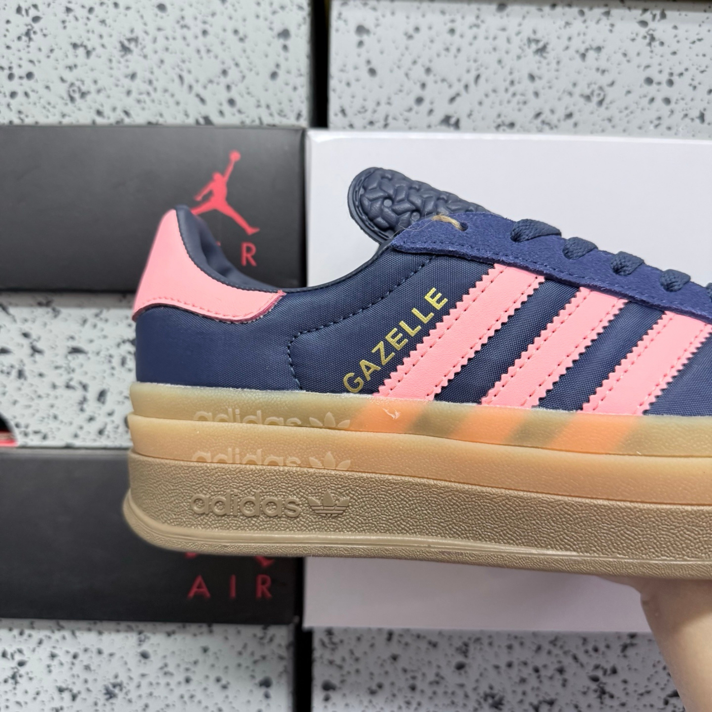 Adidas Gazelle Bold - Dark Blue Pink Brown