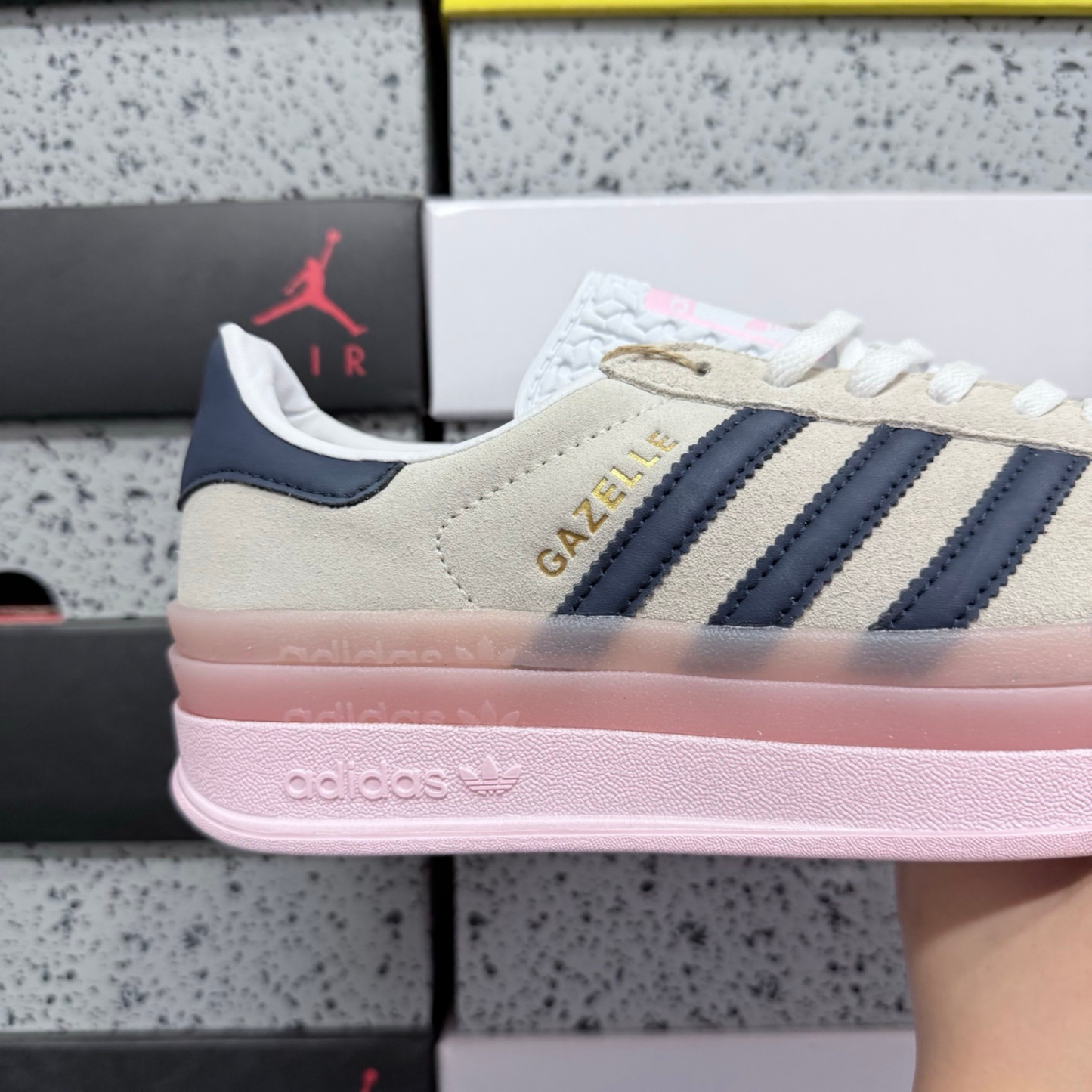 Adidas Gazelle Bold - Grey Pink Gold Metallic