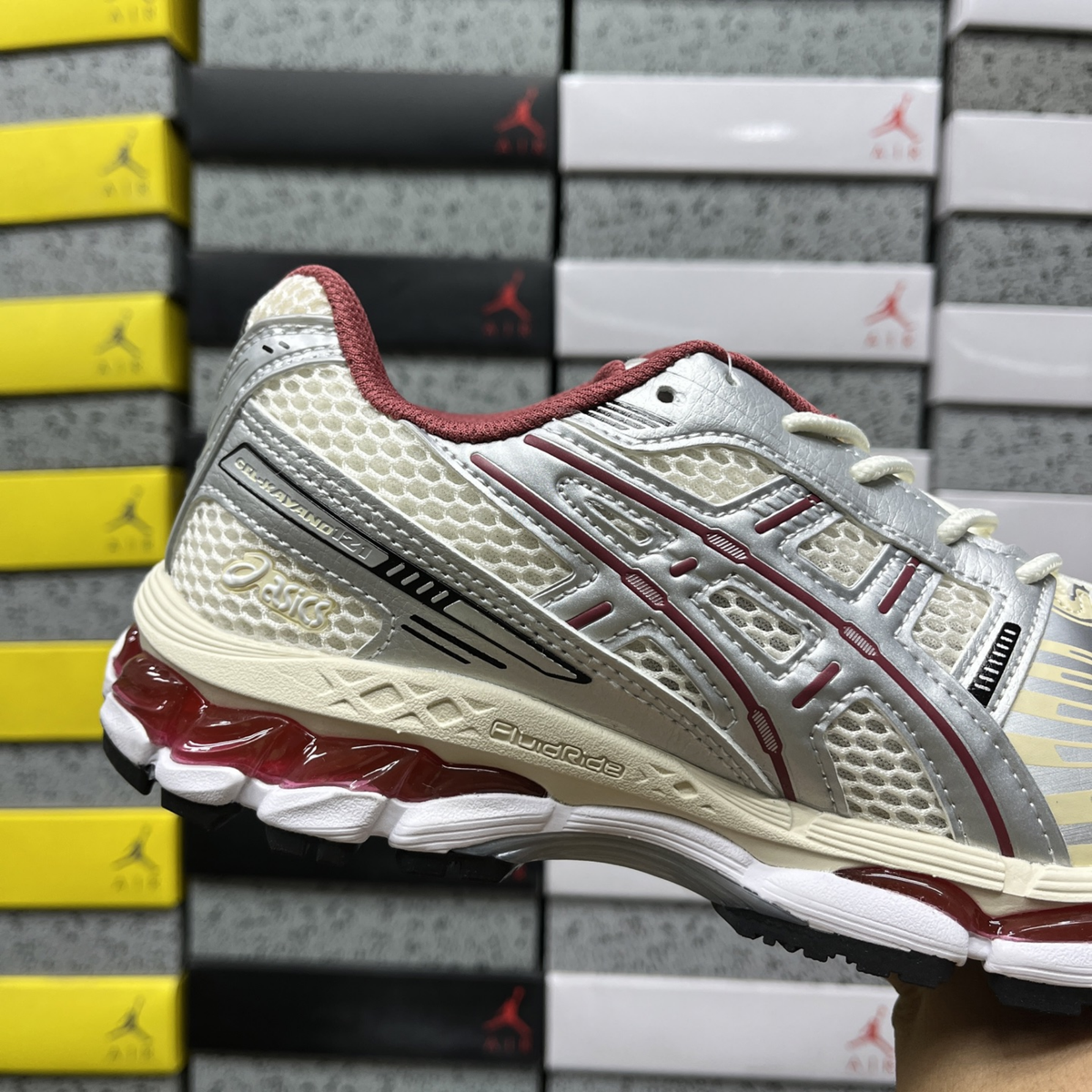 Asics Gel Kayano 12.1 - Cream Pure Silver Burgundy