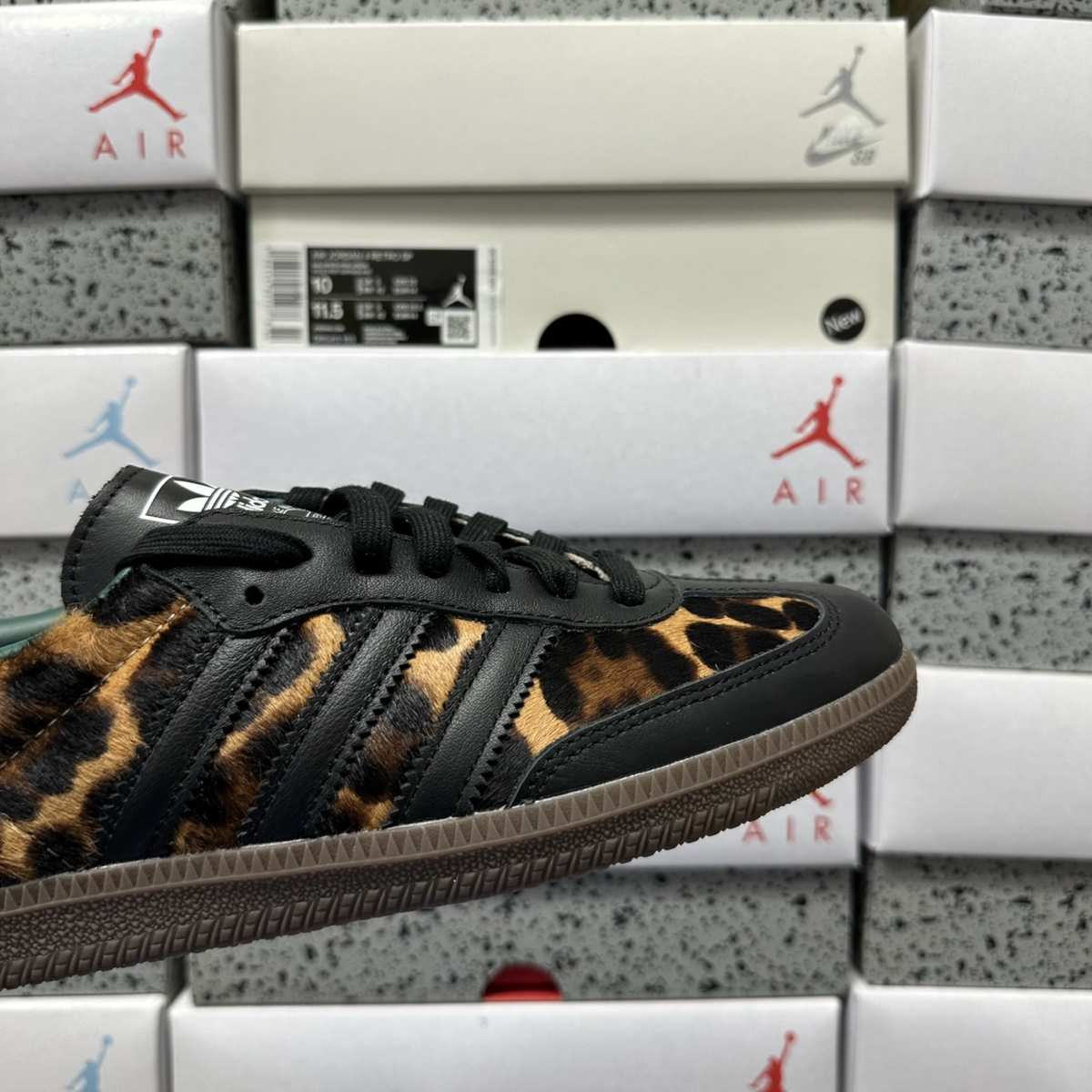 Adidas Samba - Black Green Leopard