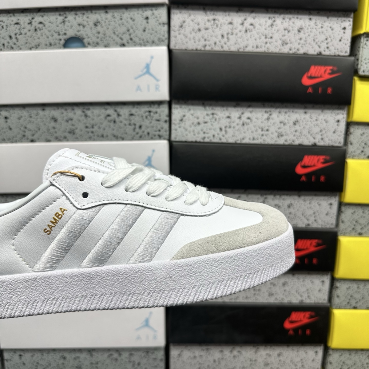 Adidas Samba - Cloud White Silver Metallic