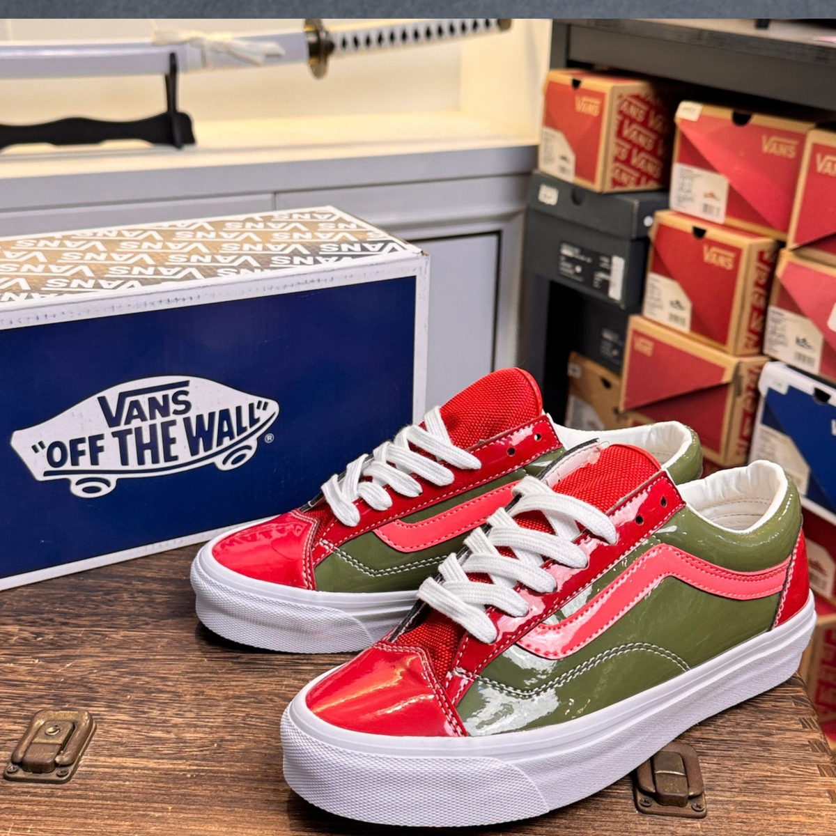 Vans LX Old Skool 36 Patent Leather - Bordeaux Olive