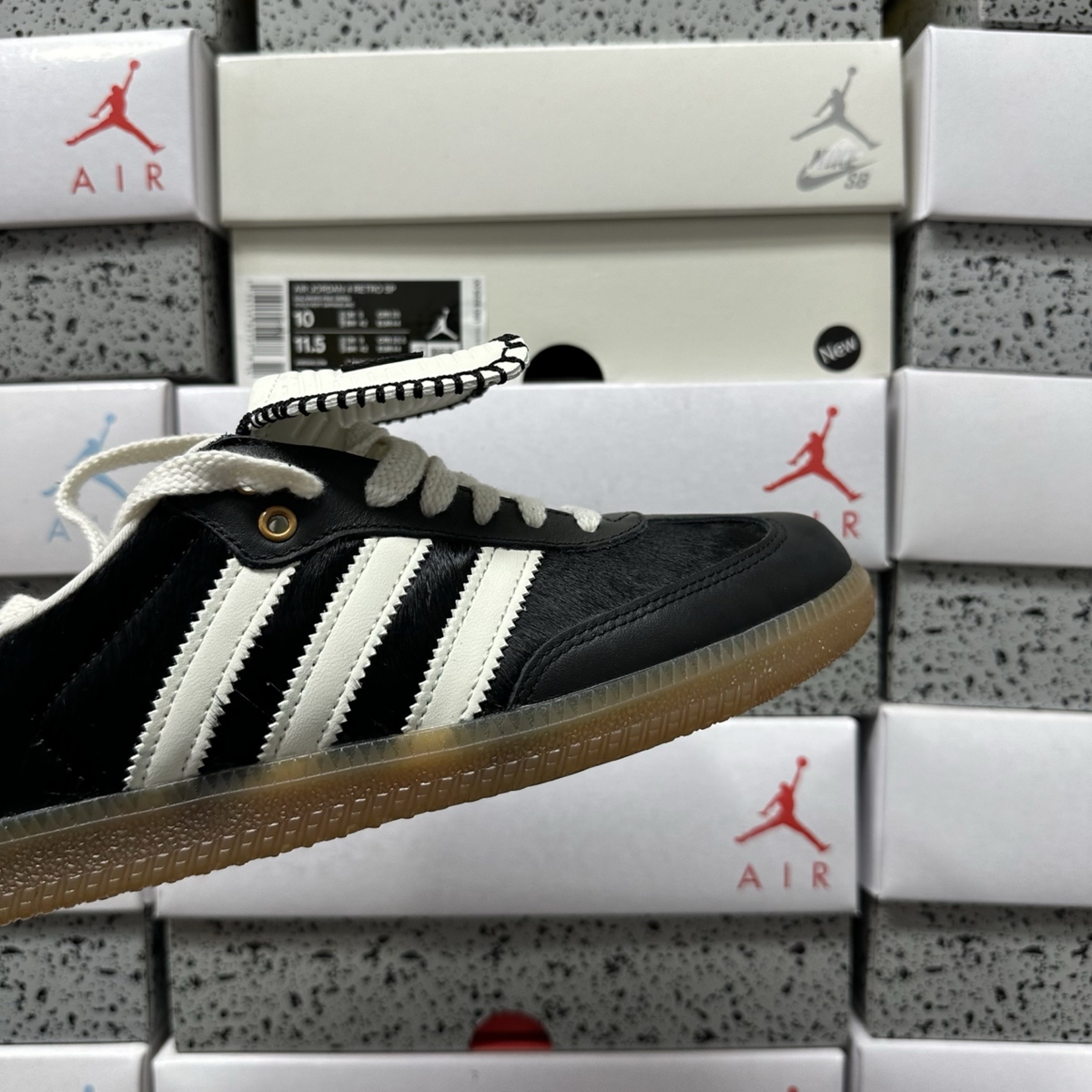 Wales Bonner x Adidas Samba - Pony Tonal Core Black