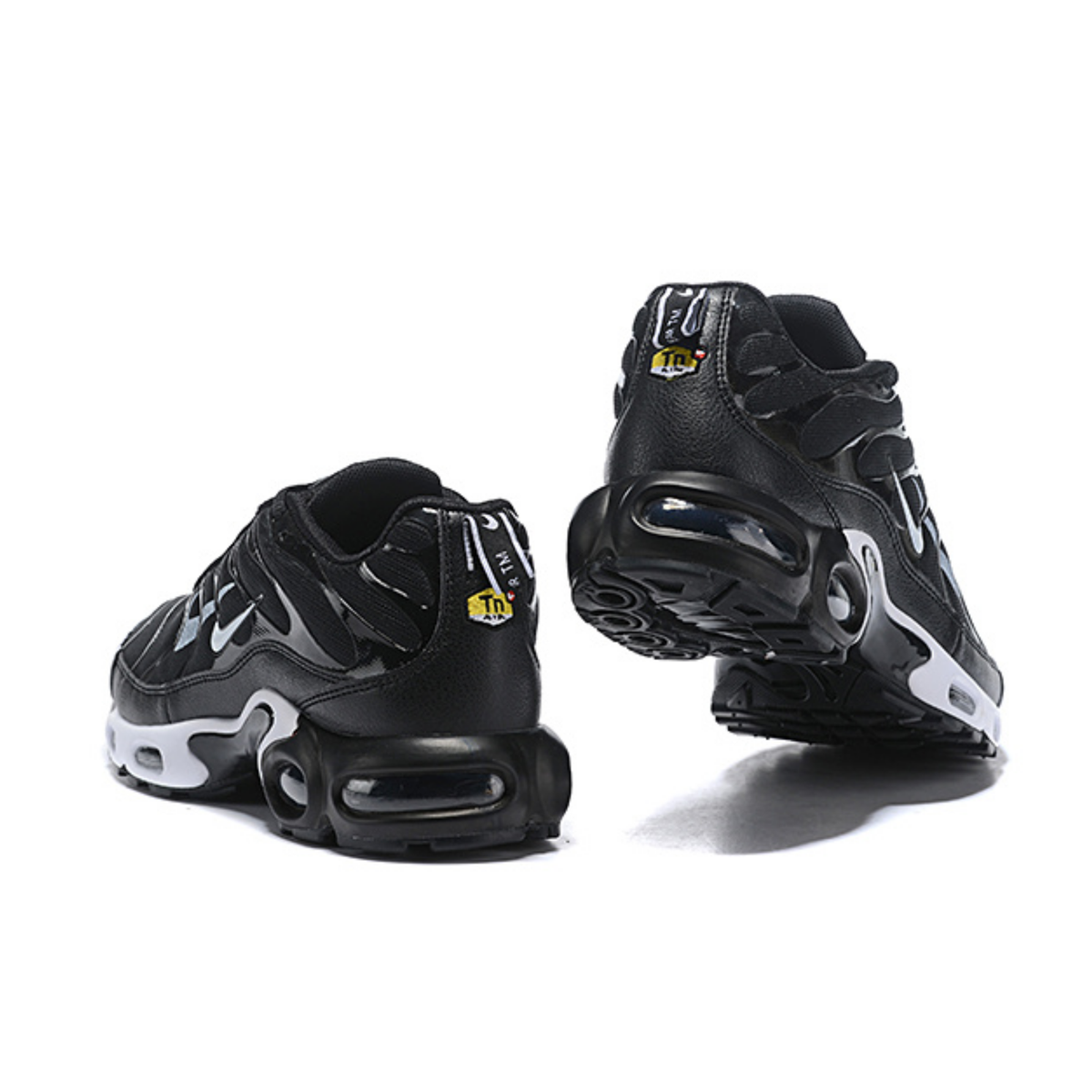 Nike Air Max Plus - Black White Swoosh Print