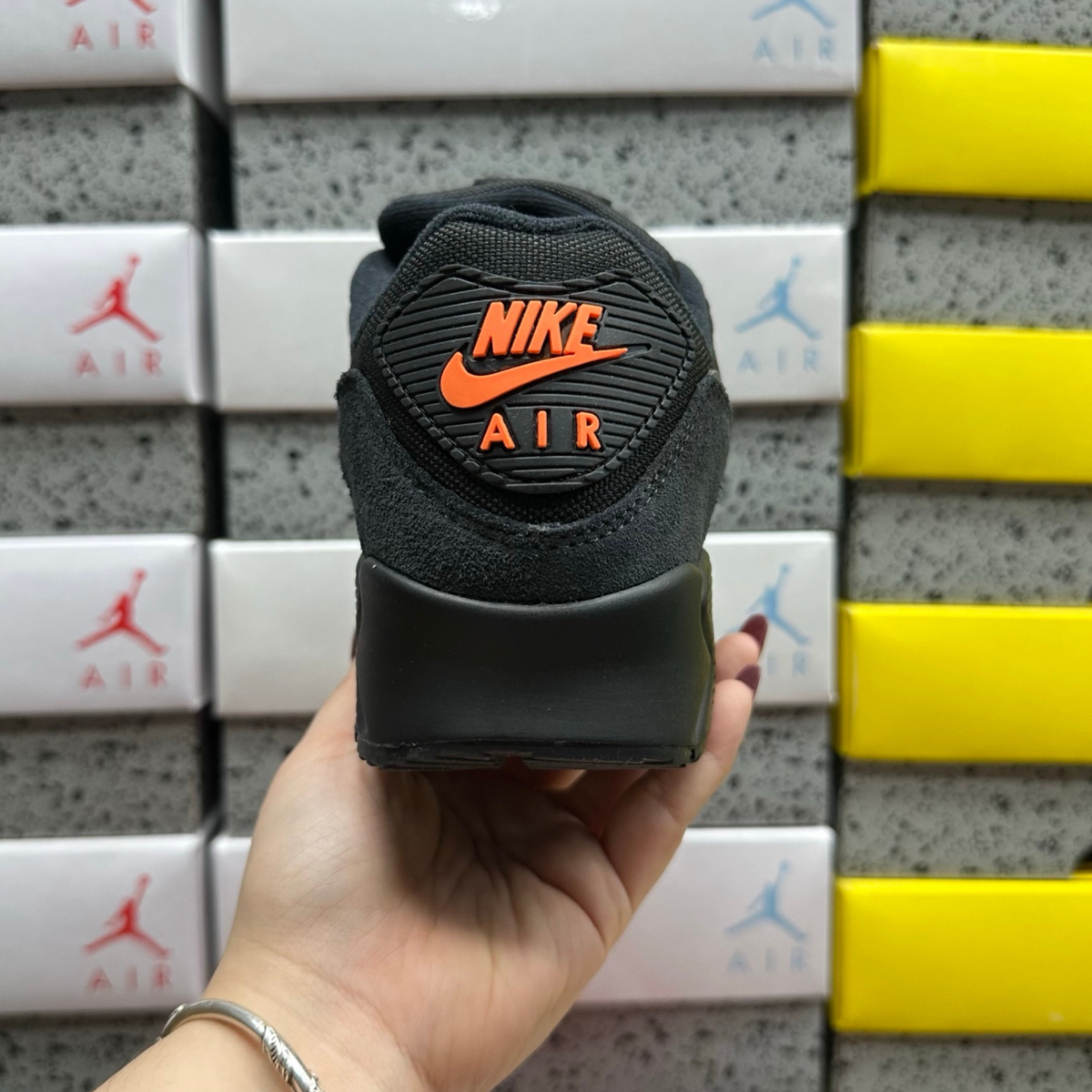 Nike Air Max 90 - Black Metallic Cool Grey Orange