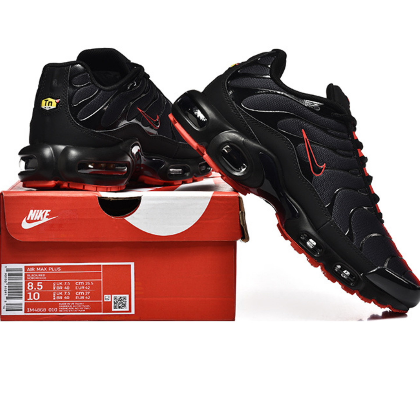 Nike Air Max Plus - Black Bright Crimson Inverse